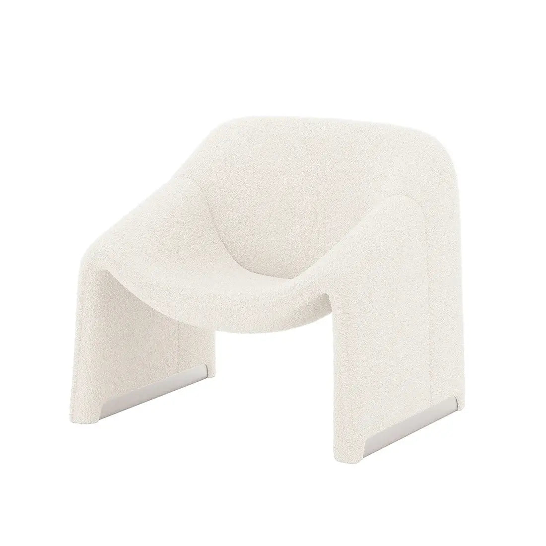Cream white boucle fabric accent chair Australia