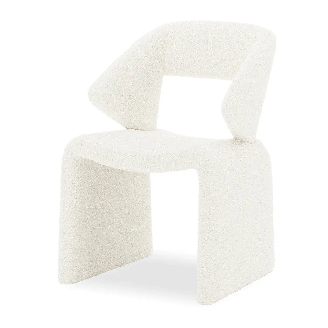 Cream white high back boucle chair Australia