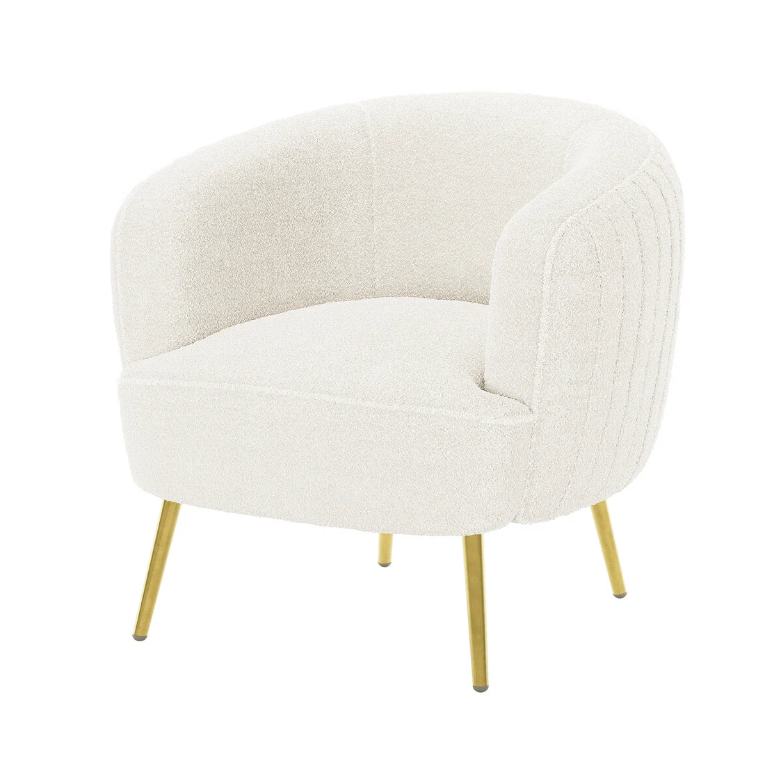 Curved cream white boucle chair for Australian homes