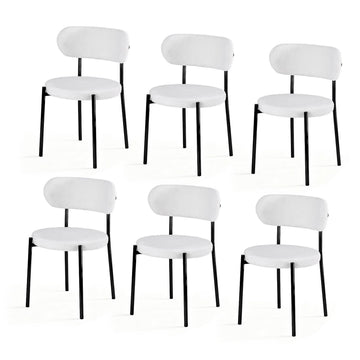 Artiss 6x Dining Chairs Sherpa White