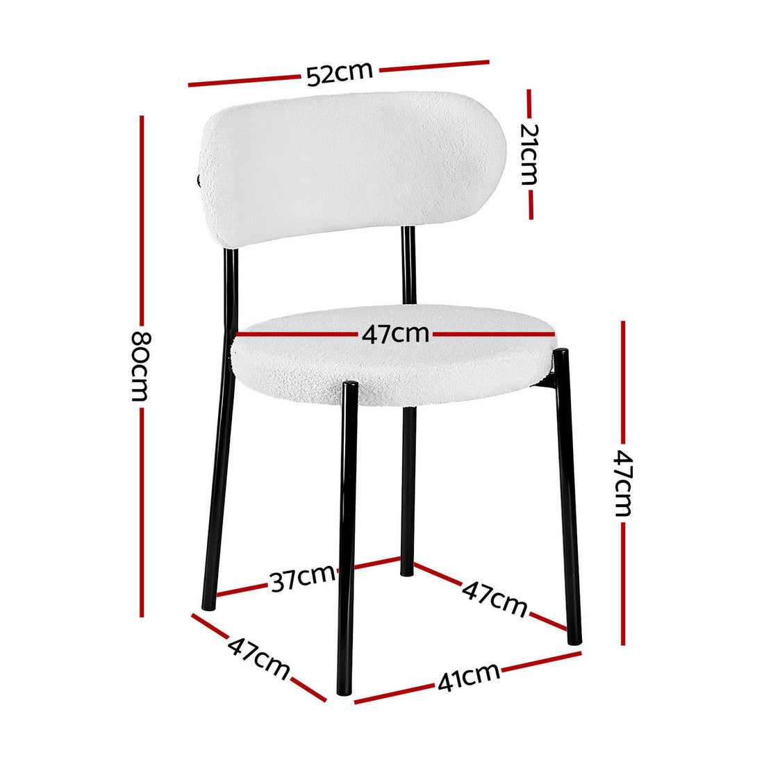 Artiss 6x Dining Chairs Sherpa White
