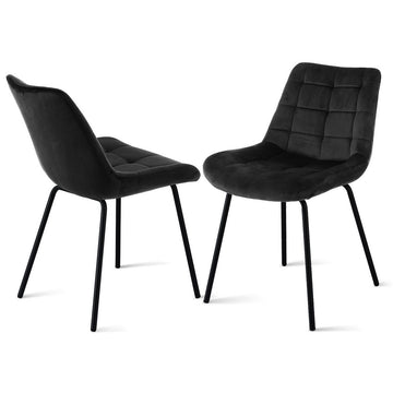 Artiss 2x Velvet Dining Chairs Black