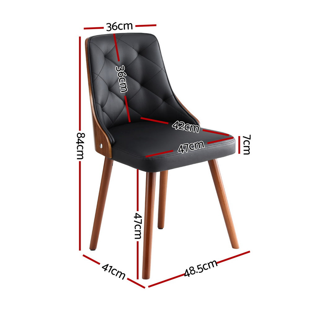 Artiss 4x Black PU Leather Dining Chairs