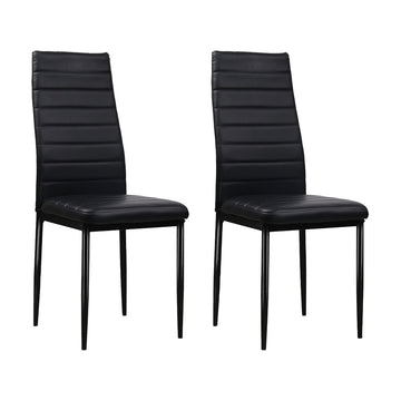 Artiss 4x Black PVC Leather Dining Chairs