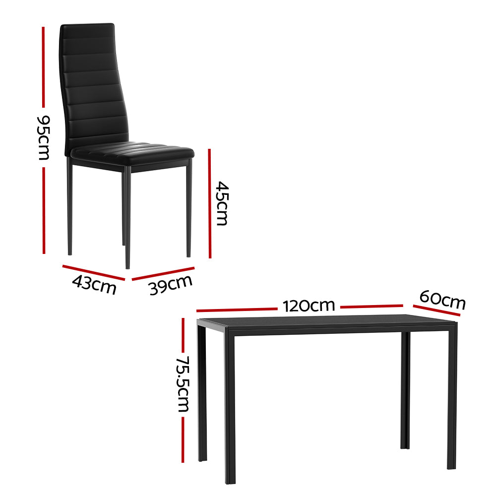 Artiss 7 Piece Black Dining Table & Chair Set