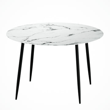 Artiss 110CM Round Marble Effect Dining Table