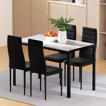 Artiss Marble Effect Dining Set 5 Piece