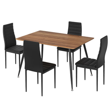 Artiss 5-Piece Rectangle Metal Dining Table Set