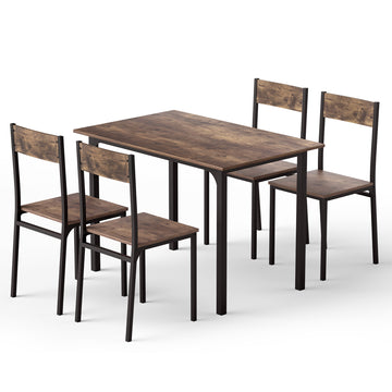Artiss 5-Piece Rustic Brown Dining Set