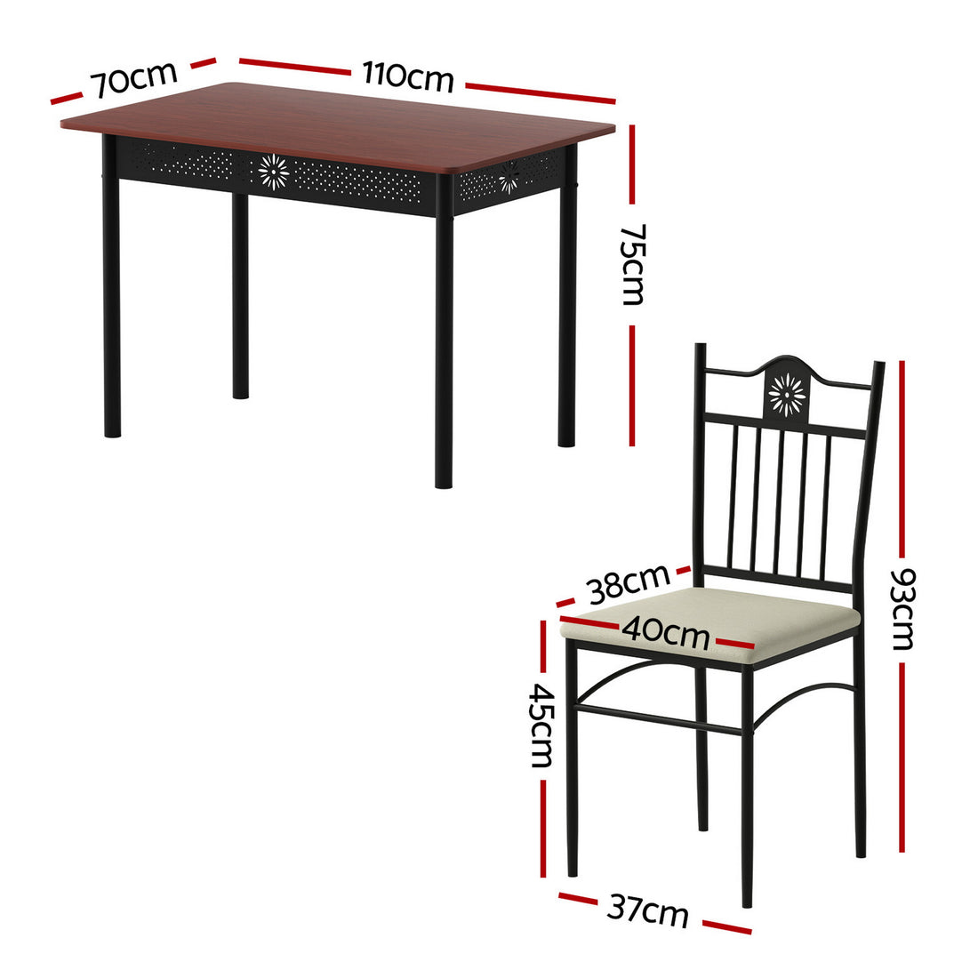 Artiss 5-Piece Upholstered Dining Table Set