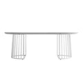 Devon white industrial oval dining table Beyond Living