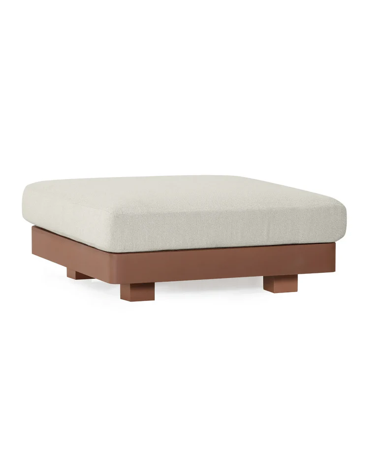 Lennox Outdoor Ottoman - Clay/Stone