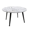 Eugene marble 4 seater round dining table Beyond Living