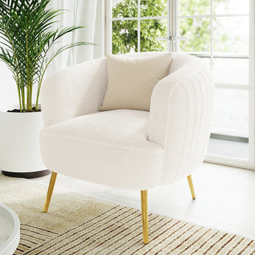 Evelyn boucle accent chair Australia cream white