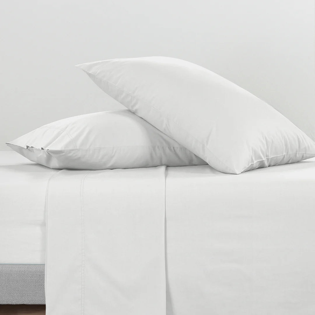 100% Cotton Percale Sheet Set - White