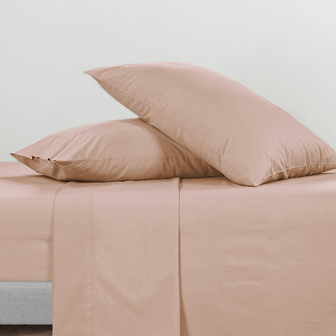 100% Cotton Percale Sheet Set - Sepia Rose