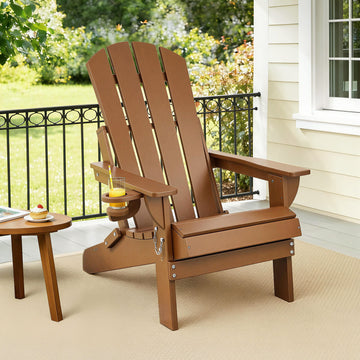 Gardeon Outdoor Folding Adirondack Chair – Brown