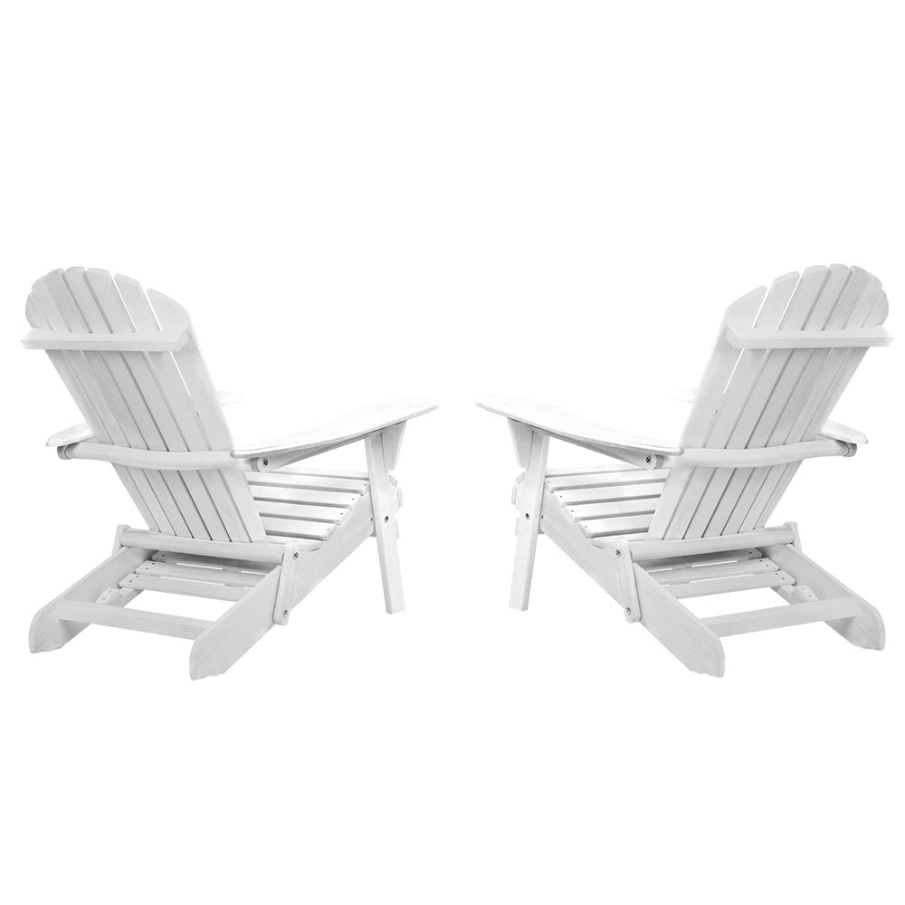 Gardeon 2PC Adirondack Chairs with Footstool – Outdoor Set