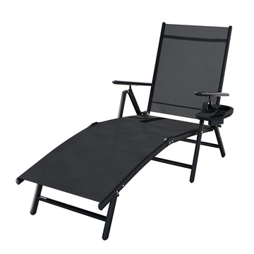 Gardeon Sun Lounge Outdoor Lounger – Aluminium Folding Chair
