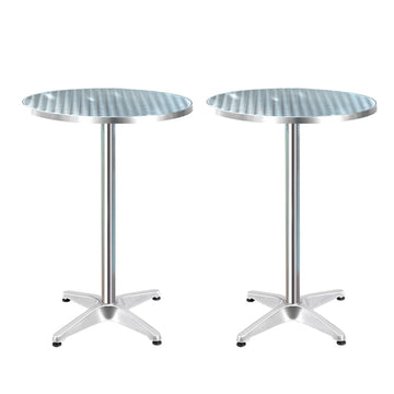 Gardeon Set of 2 Adjustable Bar Tables – 70/110CM Round