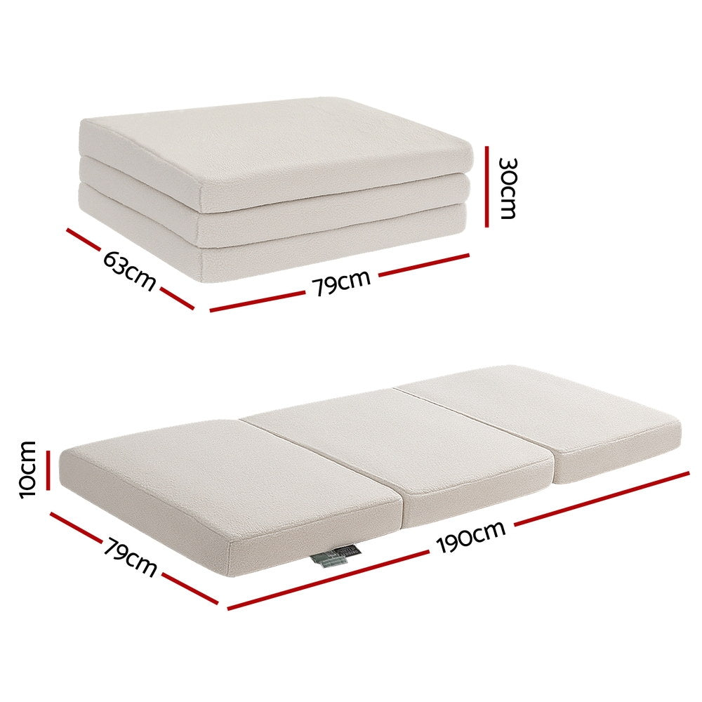 Giselle 3-Fold Foldable Fleece Foam Mattress