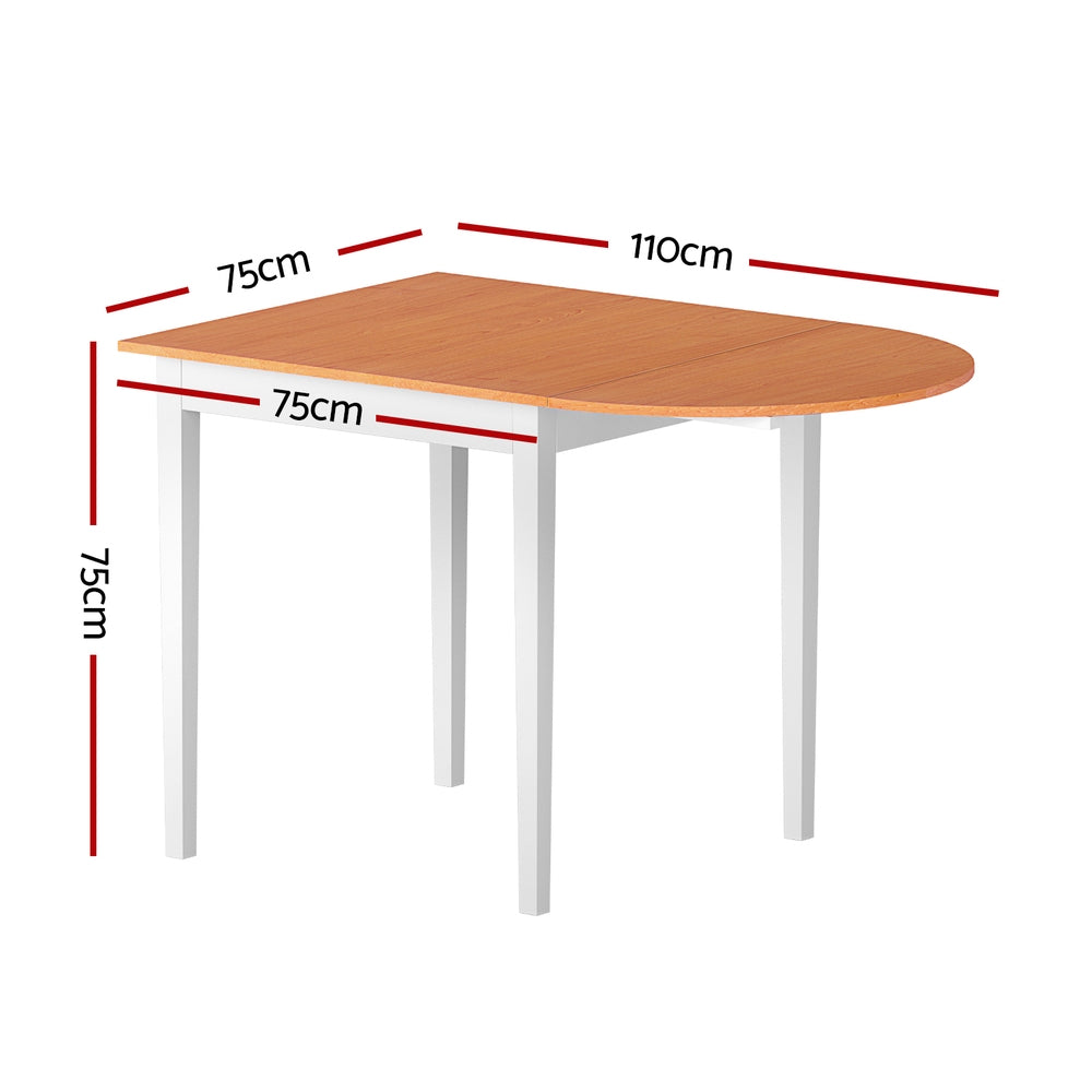 Artiss 1.1M Extendable Dining Table – Pine White