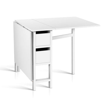 Artiss Extendable White Folding Dining Table