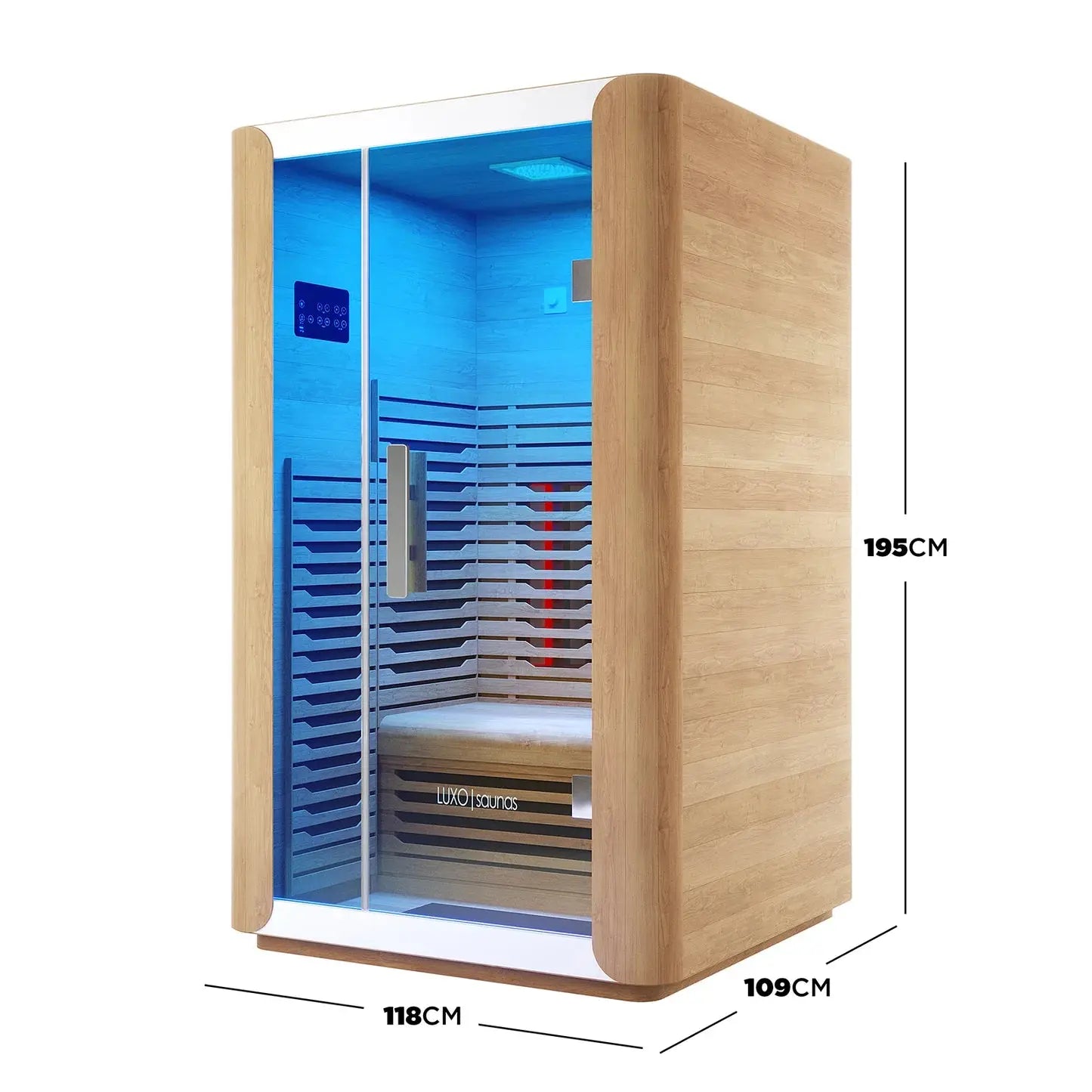 Full spectrum infrared home sauna Australia curved design