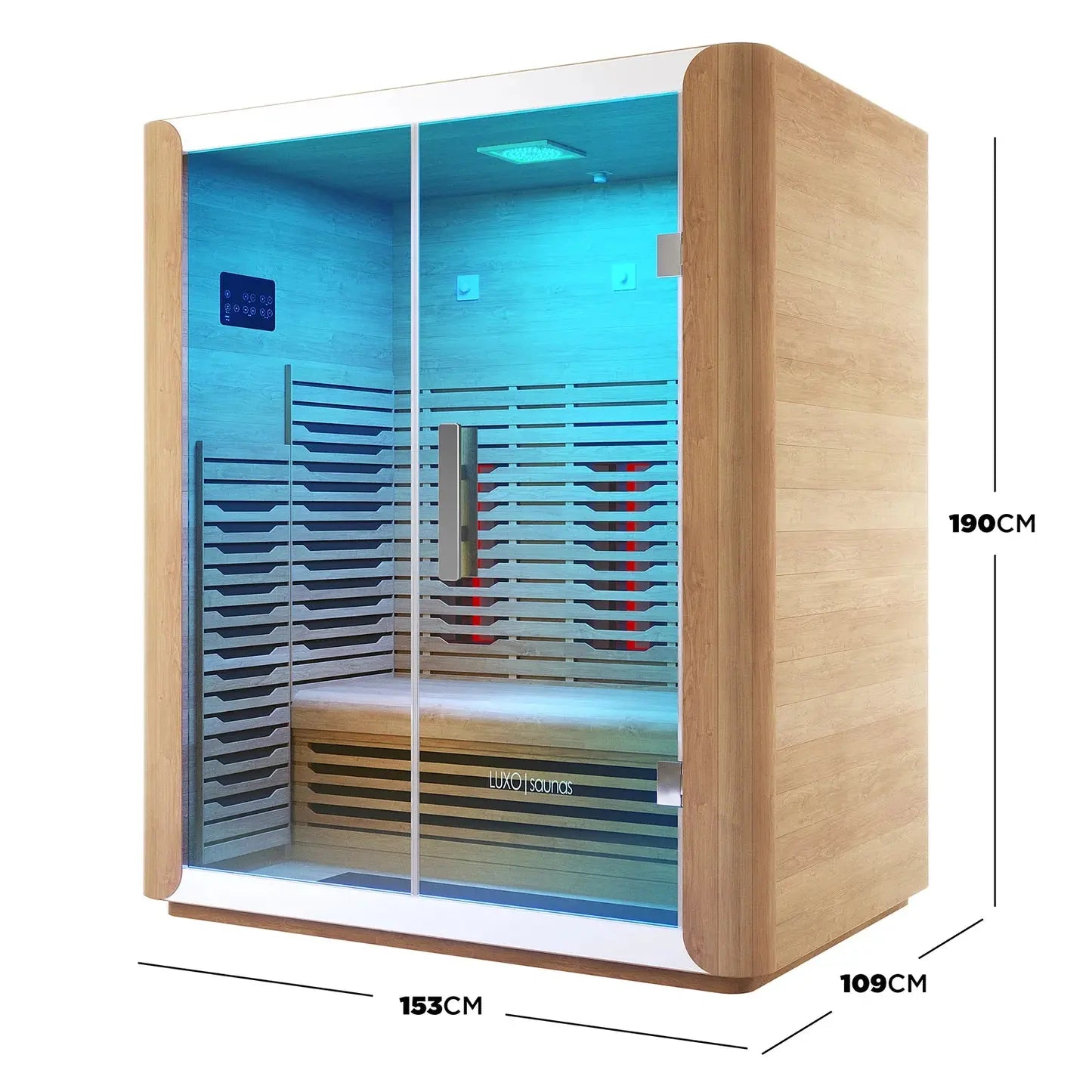 Full spectrum infrared home sauna Australia curved design