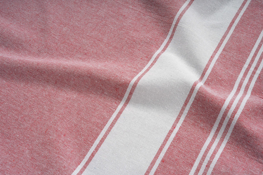 Set of 4 Chambray Turkish Beach Towels - Cashmere Rose