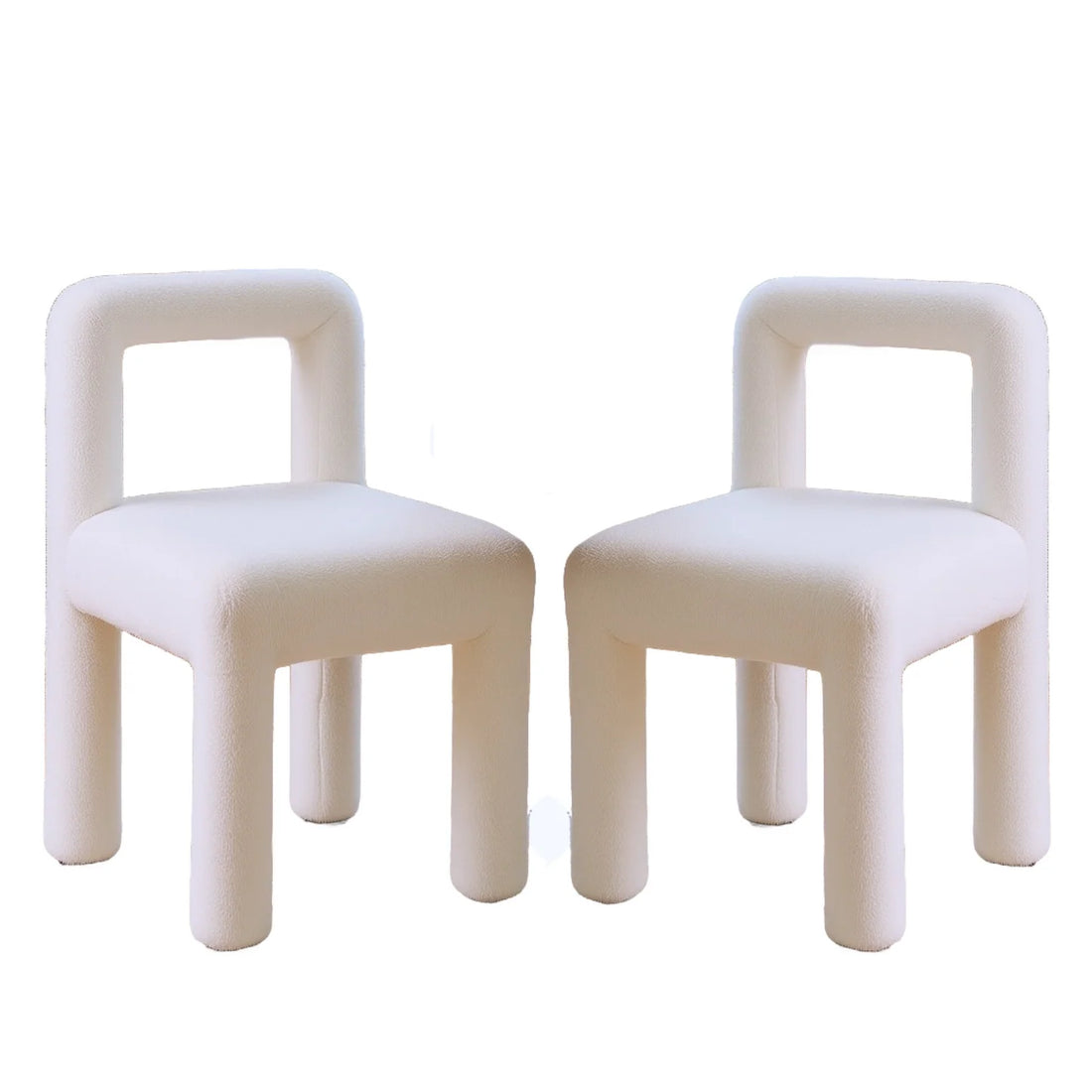 Cream white boucle dining chair set of 2 Australia