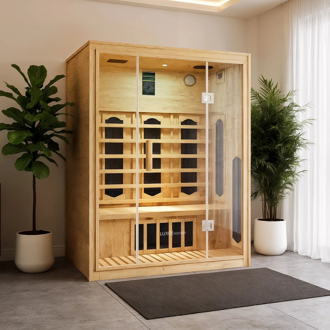Helle 2 person hybrid infrared sauna Australia indoor home model