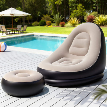 Gardeon Inflatable Chair with Ottoman – Air Sofa Set