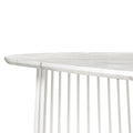 Industrial style oval dining table white finish