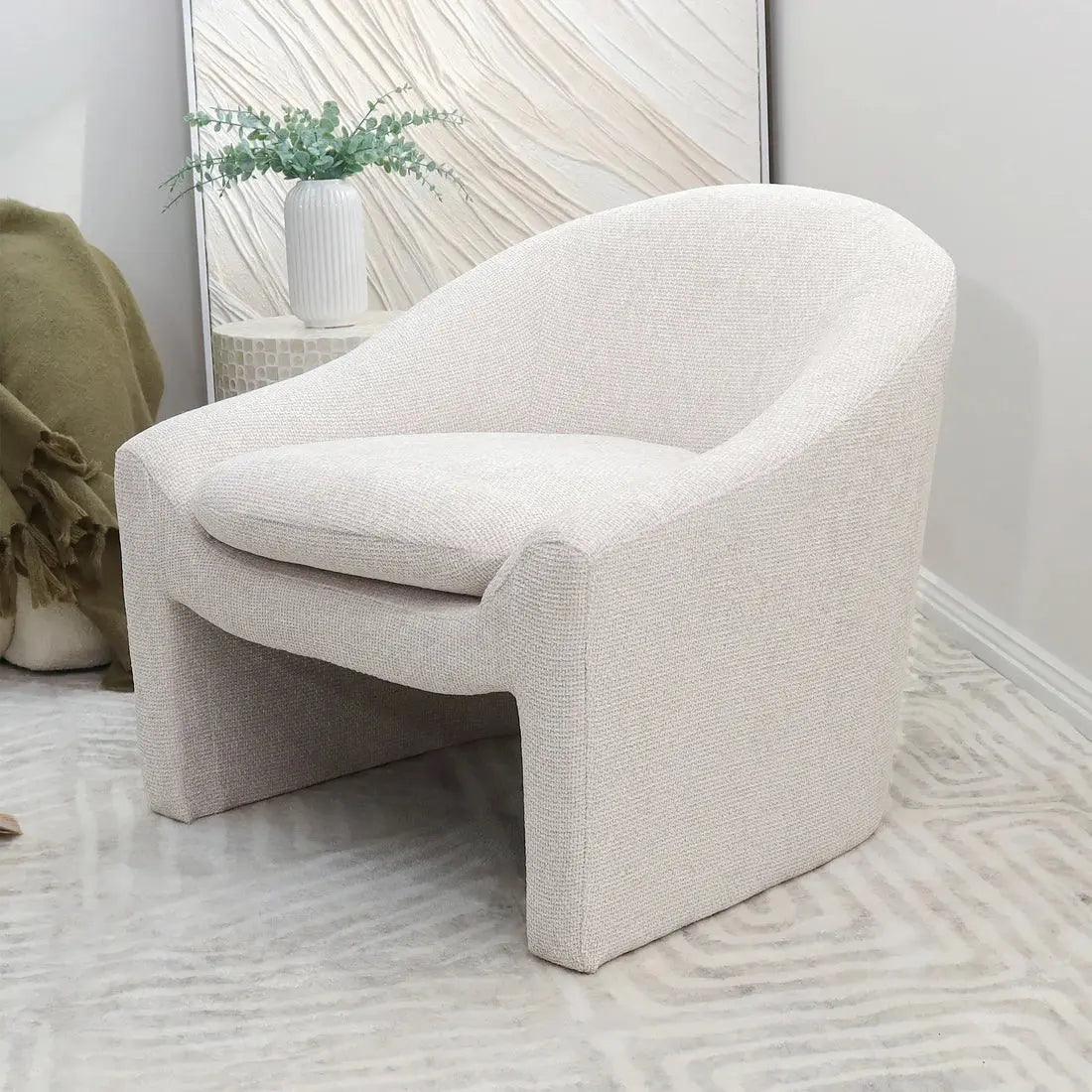 Kotrina linen chenille accent armchair Australia