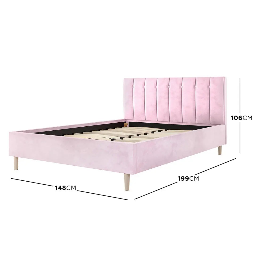 Kelly Double Velvet Fabric Bed Frame Australia Beyond Living