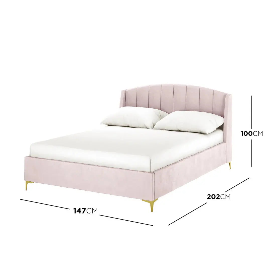 Lyra Double Winged Velvet Fabric Bed Frame Australia Beyond Living