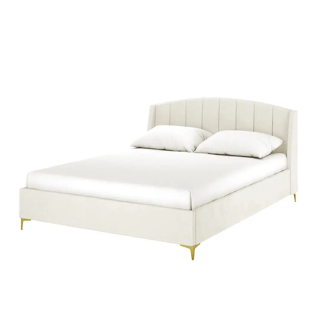 Lyra Double Winged Velvet Fabric Bed Frame Australia Beyond Living