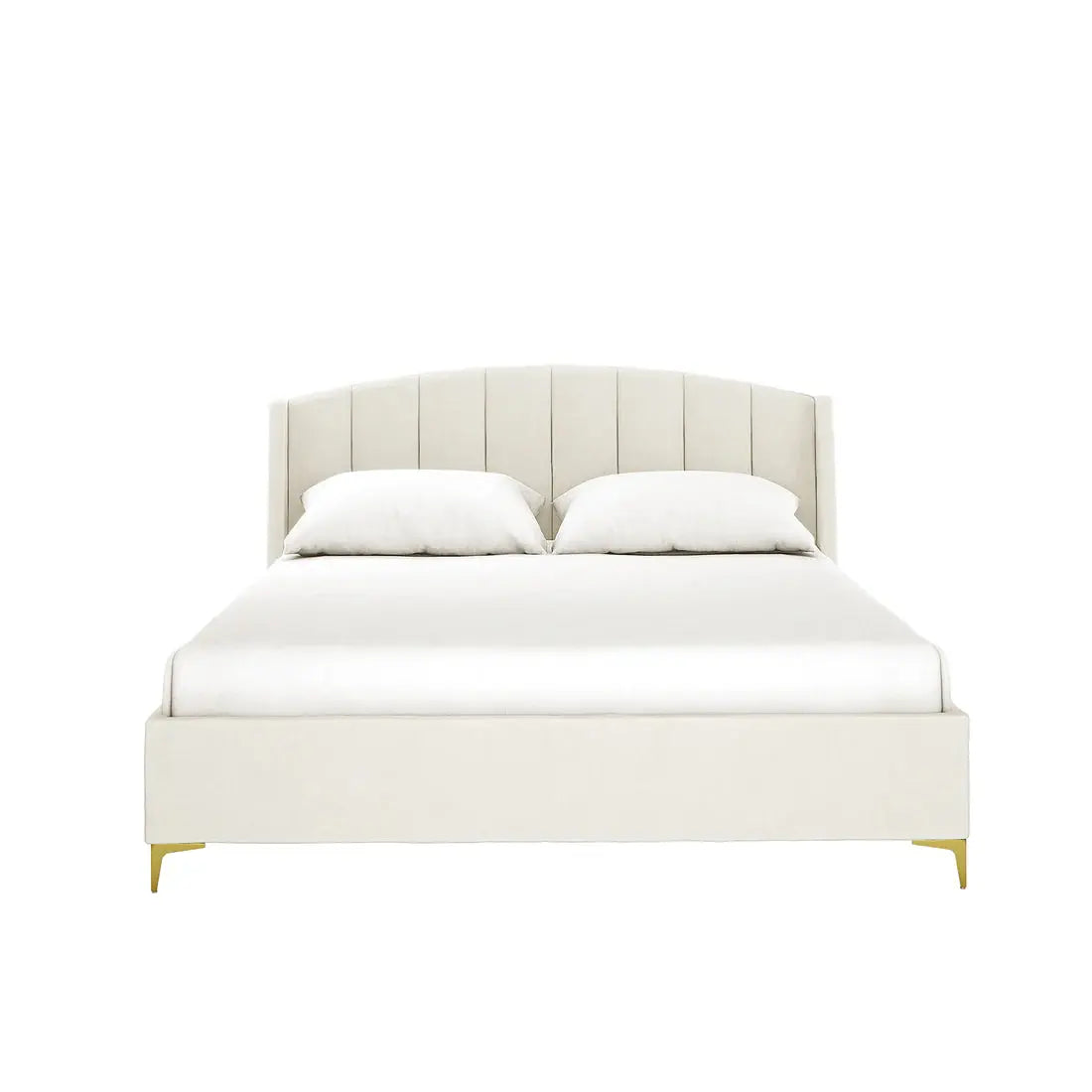 Lyra Double Winged Velvet Fabric Bed Frame Australia Beyond Living