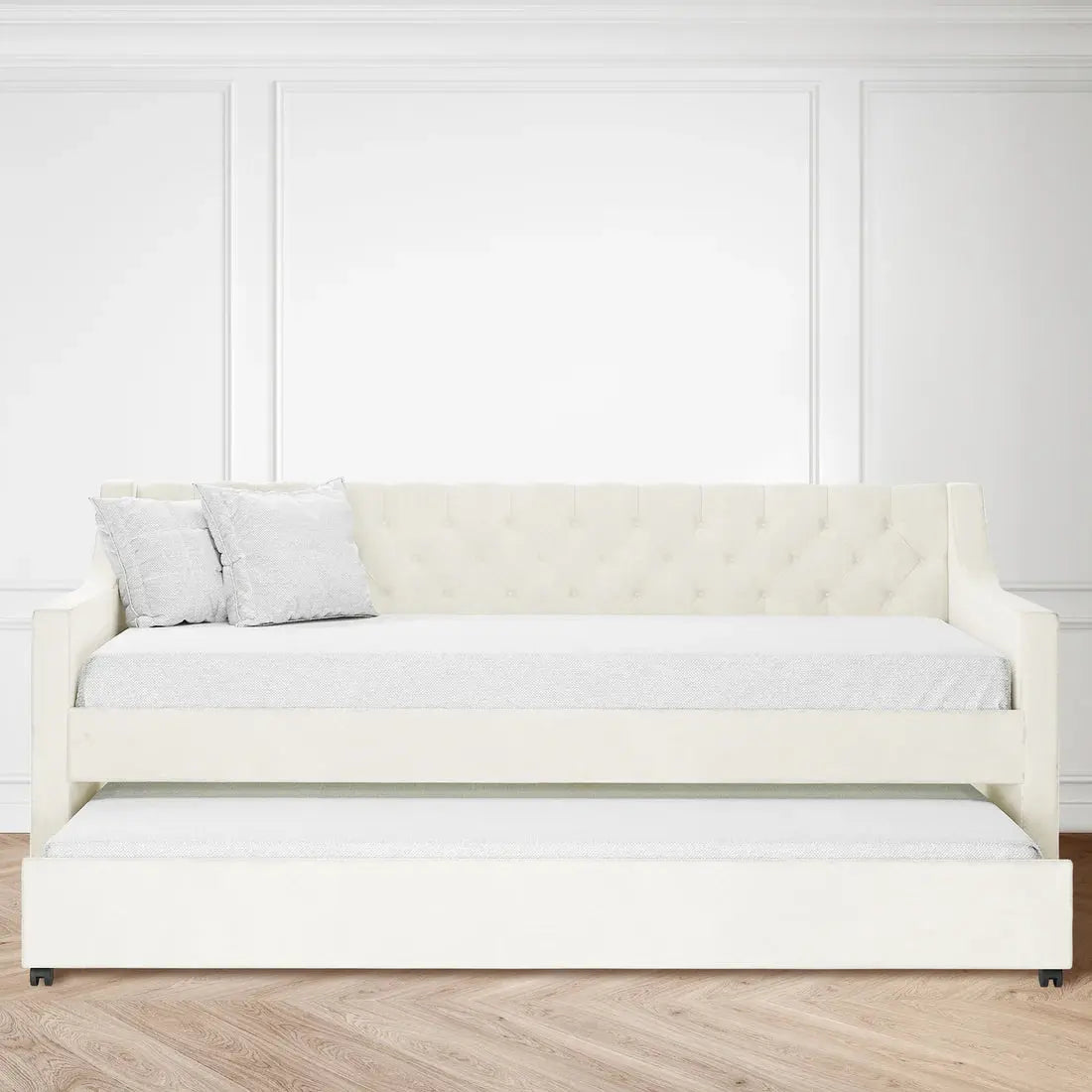 Ovidia Velvet Sofa Bed with Trundle Modern Daybed Beyond Living