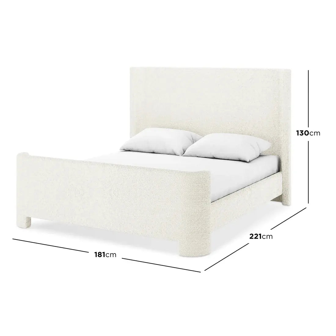 Palmira Queen Boucle Fabric Bed Frame Australia Beyond Living
