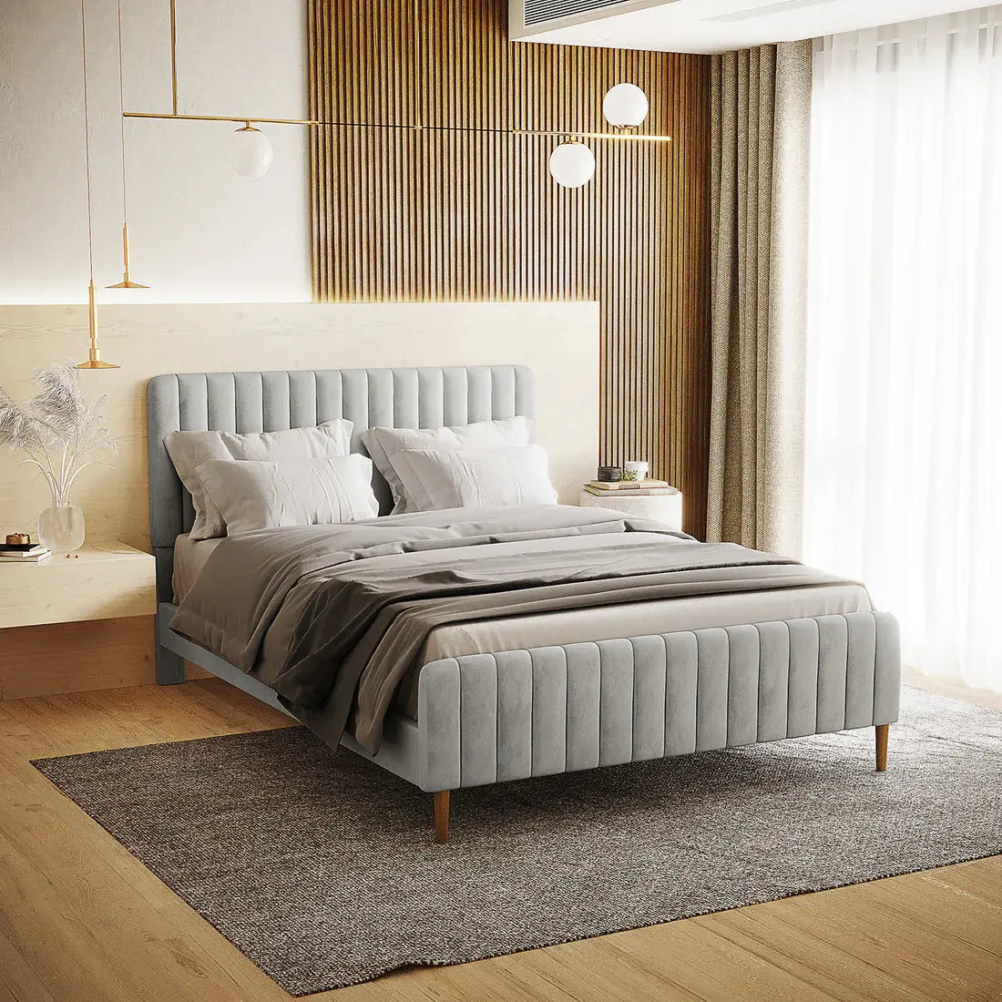 Seneca Channel Tufted Velvet Bed Frame Australia Beyond Living