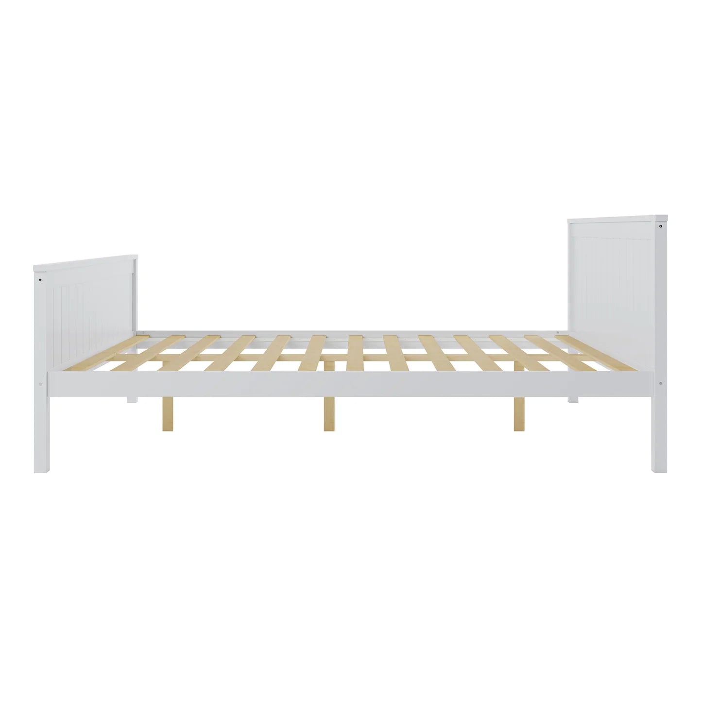 Tertia Double Solid Pine Wood Bed Australia White Timber Frame Beyond Living