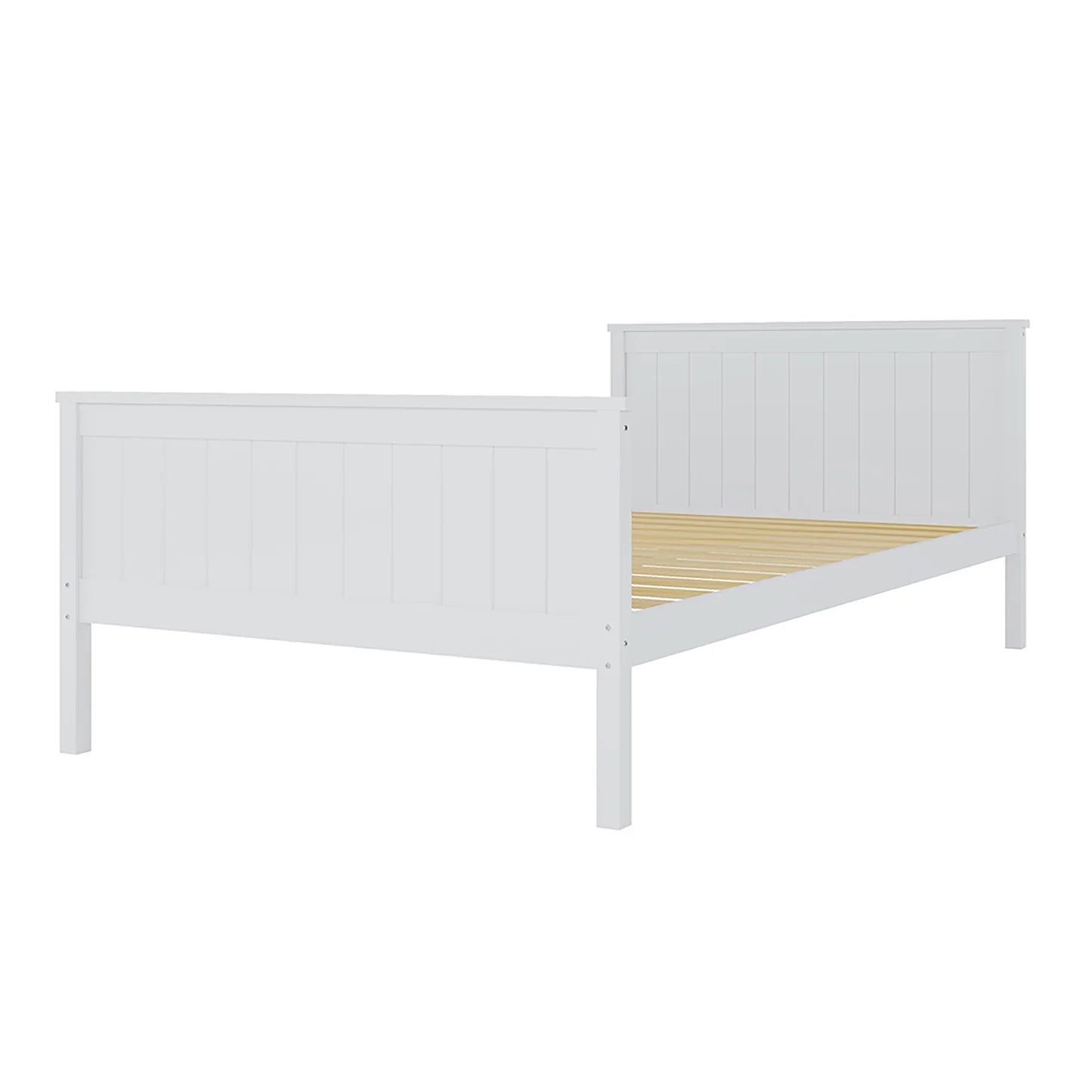 Tertia Double Solid Pine Wood Bed Australia White Timber Frame Beyond Living
