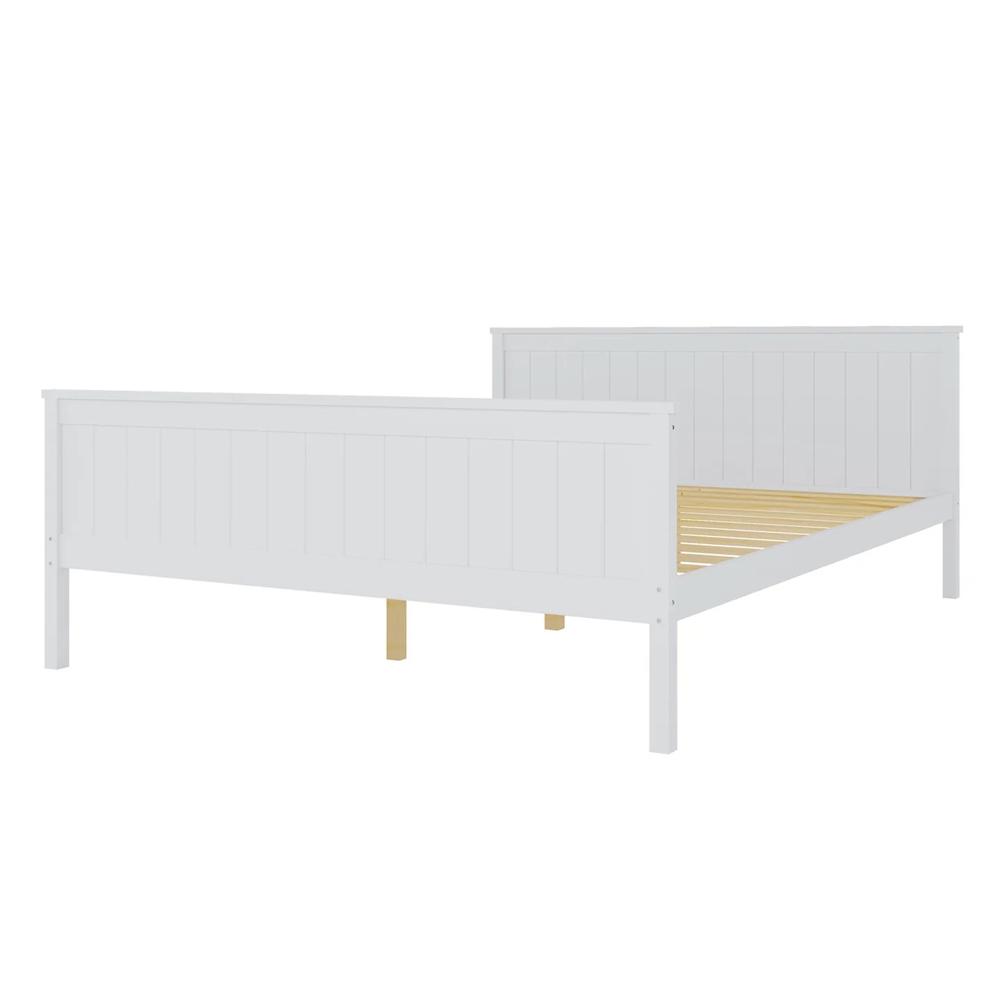 Tertia Double Solid Pine Wood Bed Australia White Timber Frame Beyond Living