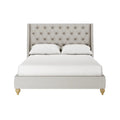 Vilania Double Fabric Bed Frame with Buttons Australia Beyond Living