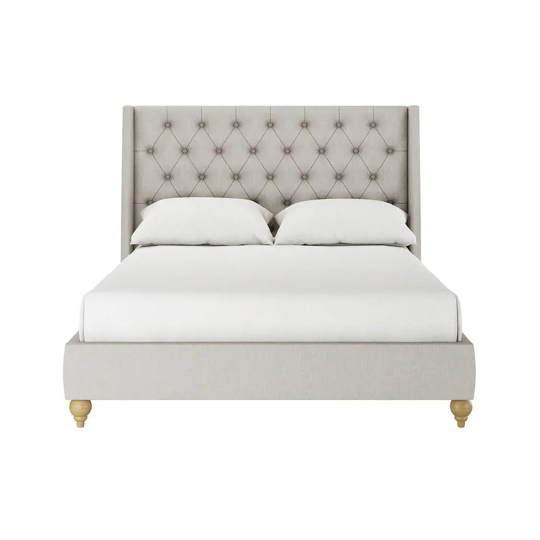 Vilania Double Fabric Bed Frame with Buttons Australia Beyond Living