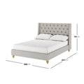 Vilania Double Fabric Bed Frame with Buttons Australia Beyond Living