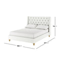 Vilania Double Fabric Bed Frame with Buttons Australia Beyond Living
