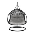 2 Seater Hanging Egg Chair – Outdoor Wicker Pod Chair Black Beyond Living
